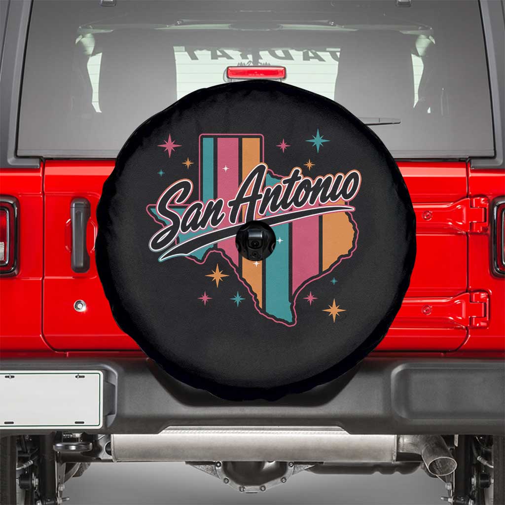 San Antonio Game Day Spirit Spare Tire Cover Texas Map Pride TS12 Black Print Your Wear