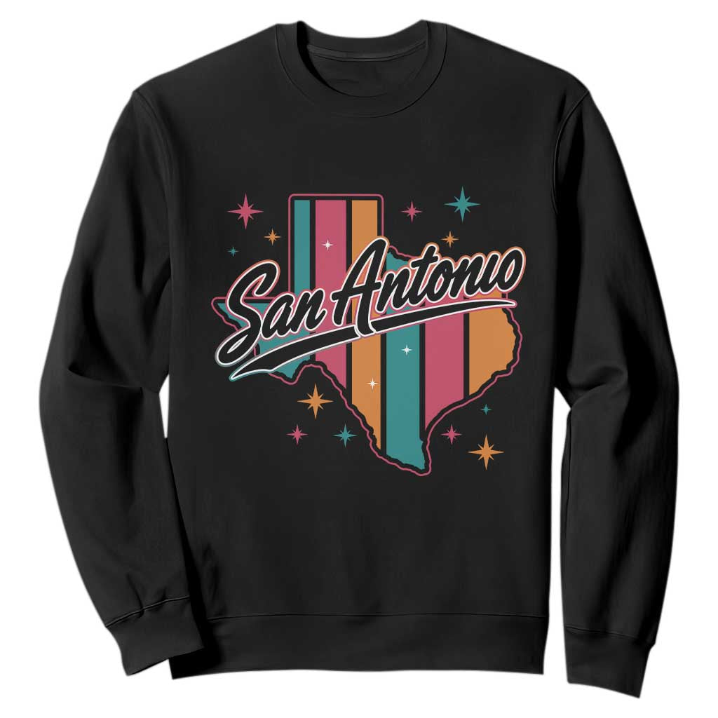 San Antonio Game Day Spirit Sweatshirt Texas Map Pride TS12 Black Print Your Wear