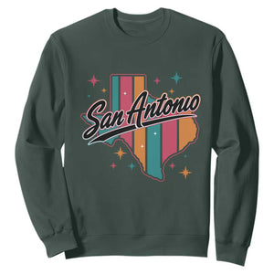 San Antonio Game Day Spirit Sweatshirt Texas Map Pride TS12 Dark Forest Green Print Your Wear