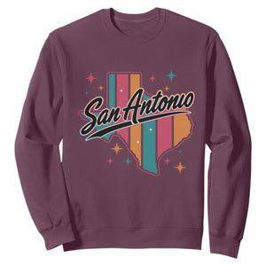 San Antonio Game Day Spirit Sweatshirt Texas Map Pride TS12 Maroon Print Your Wear