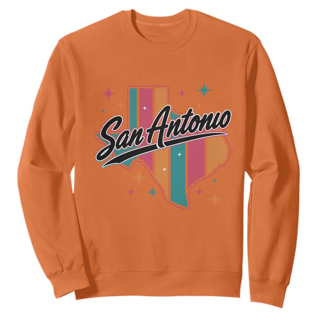 San Antonio Game Day Spirit Sweatshirt Texas Map Pride TS12 Orange Print Your Wear