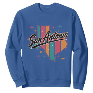 San Antonio Game Day Spirit Sweatshirt Texas Map Pride TS12 Royal Blue Print Your Wear