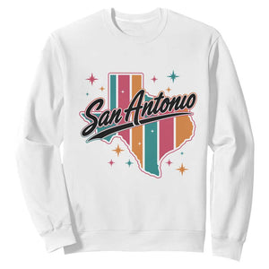 San Antonio Game Day Spirit Sweatshirt Texas Map Pride TS12 White Print Your Wear