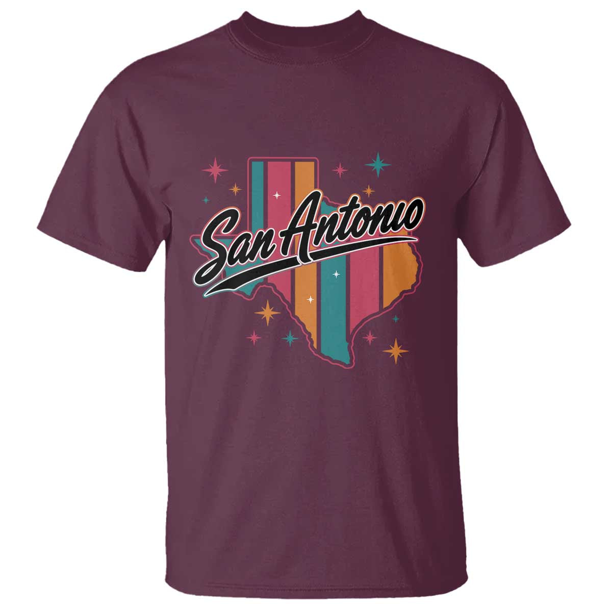 San Antonio Game Day Spirit T Shirt Texas Map Pride TS12 Maroon Print Your Wear