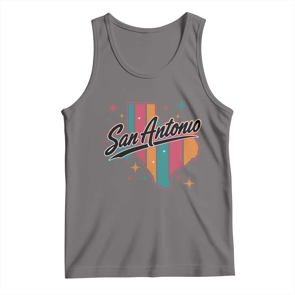 San Antonio Game Day Spirit Tank Top Texas Map Pride TS12 Deep Heather Print Your Wear