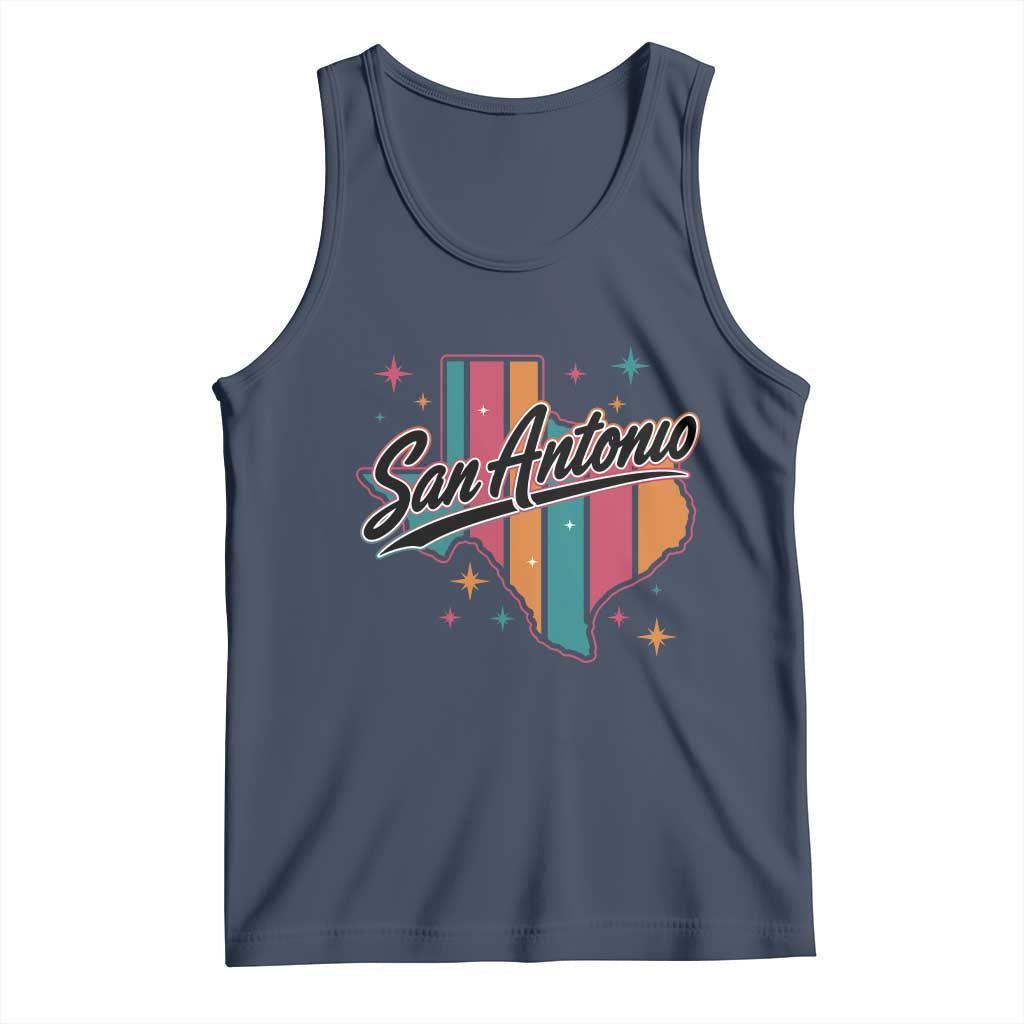 San Antonio Game Day Spirit Tank Top Texas Map Pride TS12 Navy Print Your Wear