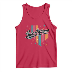 San Antonio Game Day Spirit Tank Top Texas Map Pride TS12 Red Print Your Wear