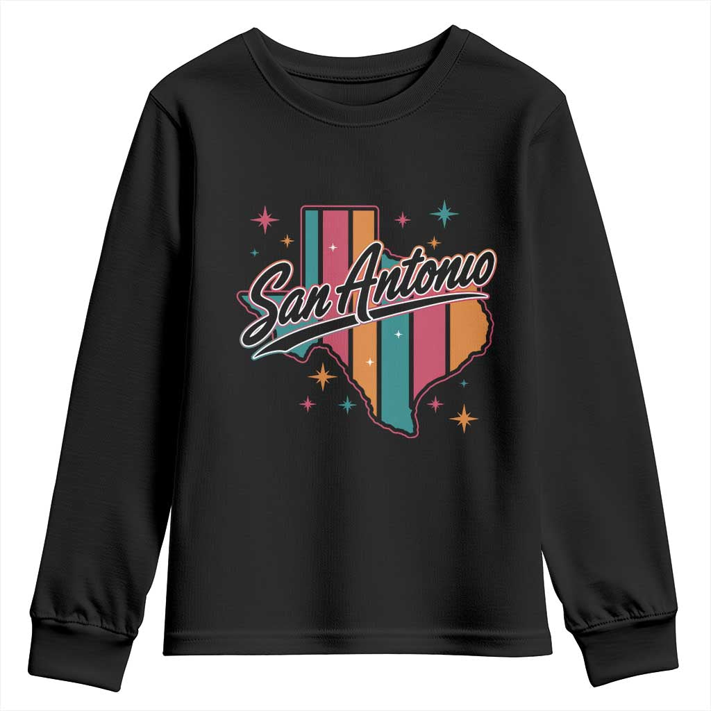 San Antonio Game Day Spirit Youth Sweatshirt Texas Map Pride TS12 Black Print Your Wear