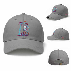 Funny Alien Cowboy Dunking Basketball Baseball Cap San Antonio Skyline TS12 Baseball Cap Universal Fit Sport Gray Print Your Wear