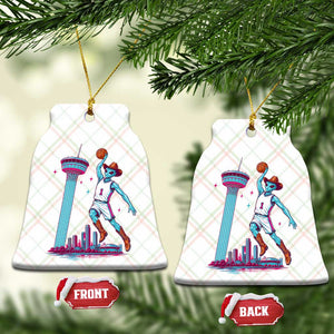 Funny Alien Cowboy Dunking Basketball Ceramic Ornament San Antonio Skyline TS12 Print Your Wear