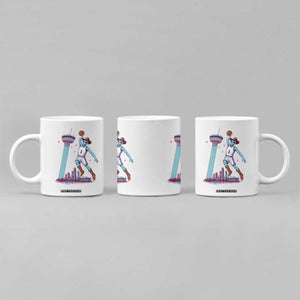 Funny Alien Cowboy Dunking Basketball Coffee Mug San Antonio Skyline TS12 Print Your Wear