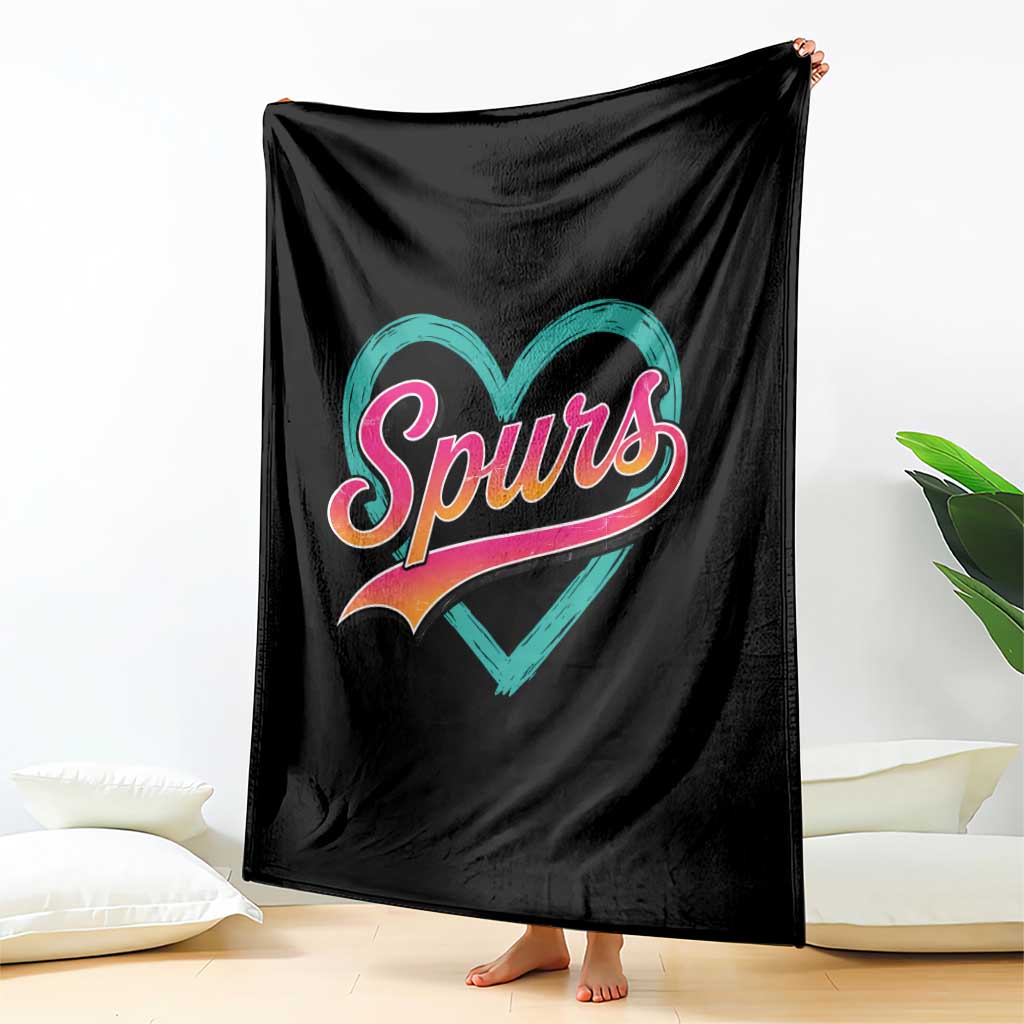 Retro Spurs Nickname Throw Blanket Vintage Hoops Fan Gift TS12 Print Your Wear