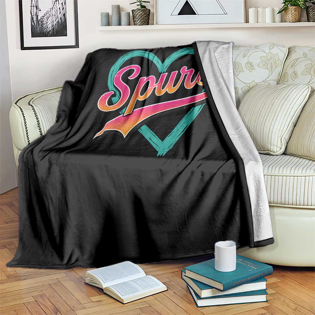 Retro Spurs Nickname Throw Blanket Vintage Hoops Fan Gift TS12 Print Your Wear