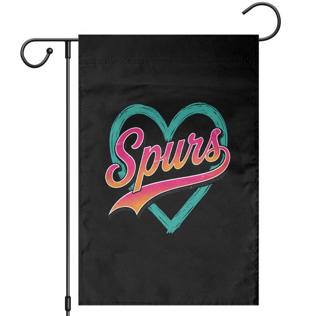 Retro Spurs Nickname Garden Flag Vintage Hoops Fan Gift TS12 Black Print Your Wear