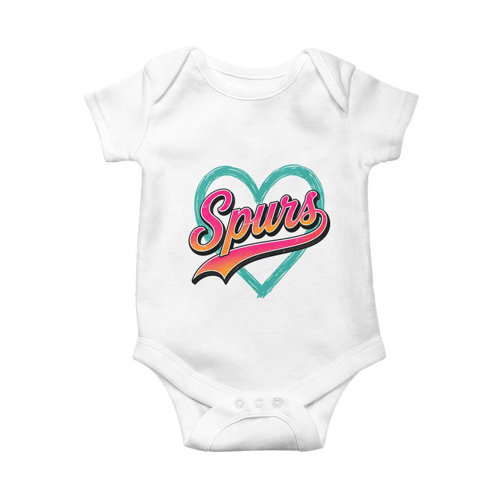Retro Spurs Nickname Baby Onesie Vintage Hoops Fan Gift TS12 White Print Your Wear