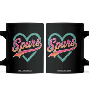 Retro Spurs Nickname Coffee Mug Vintage Hoops Fan Gift TS12 Black Print Your Wear