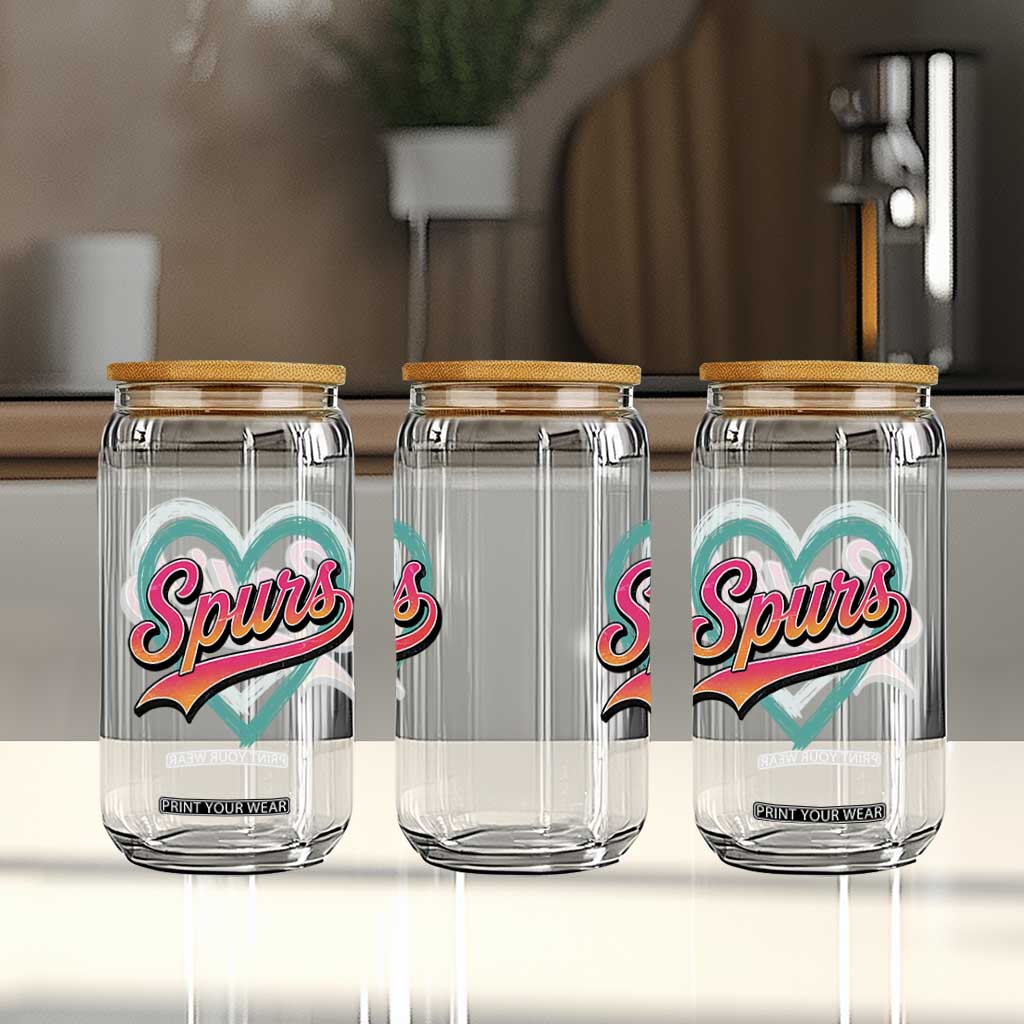 Retro Spurs Nickname Glass Can Vintage Hoops Fan Gift TS12 Print Your Wear