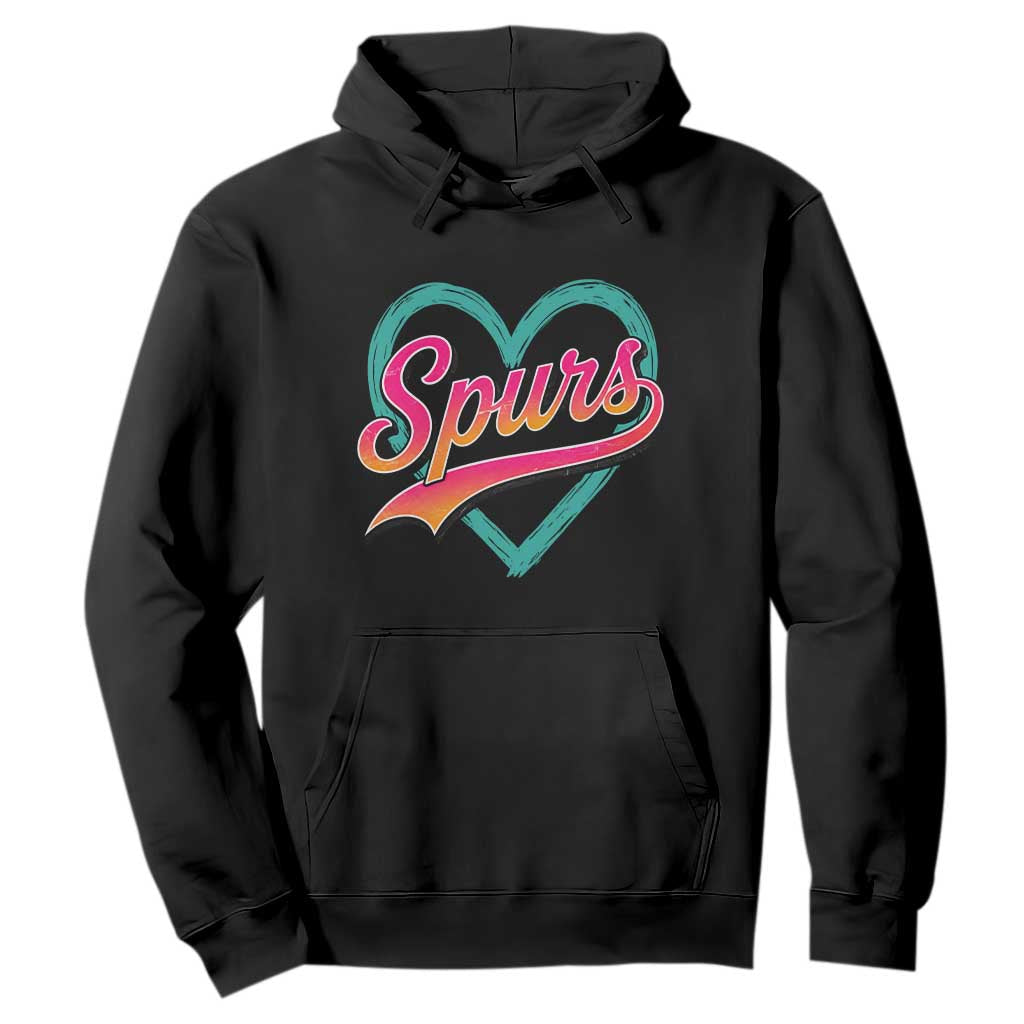 Retro Spurs Nickname Hoodie Vintage Hoops Fan Gift TS12 Black Print Your Wear