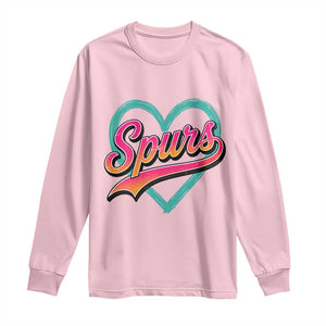 Retro Spurs Nickname Long Sleeve Shirt Vintage Hoops Fan Gift TS12 Light Pink Print Your Wear