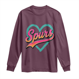 Retro Spurs Nickname Long Sleeve Shirt Vintage Hoops Fan Gift TS12 Maroon Print Your Wear