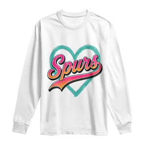 Retro Spurs Nickname Long Sleeve Shirt Vintage Hoops Fan Gift TS12 White Print Your Wear