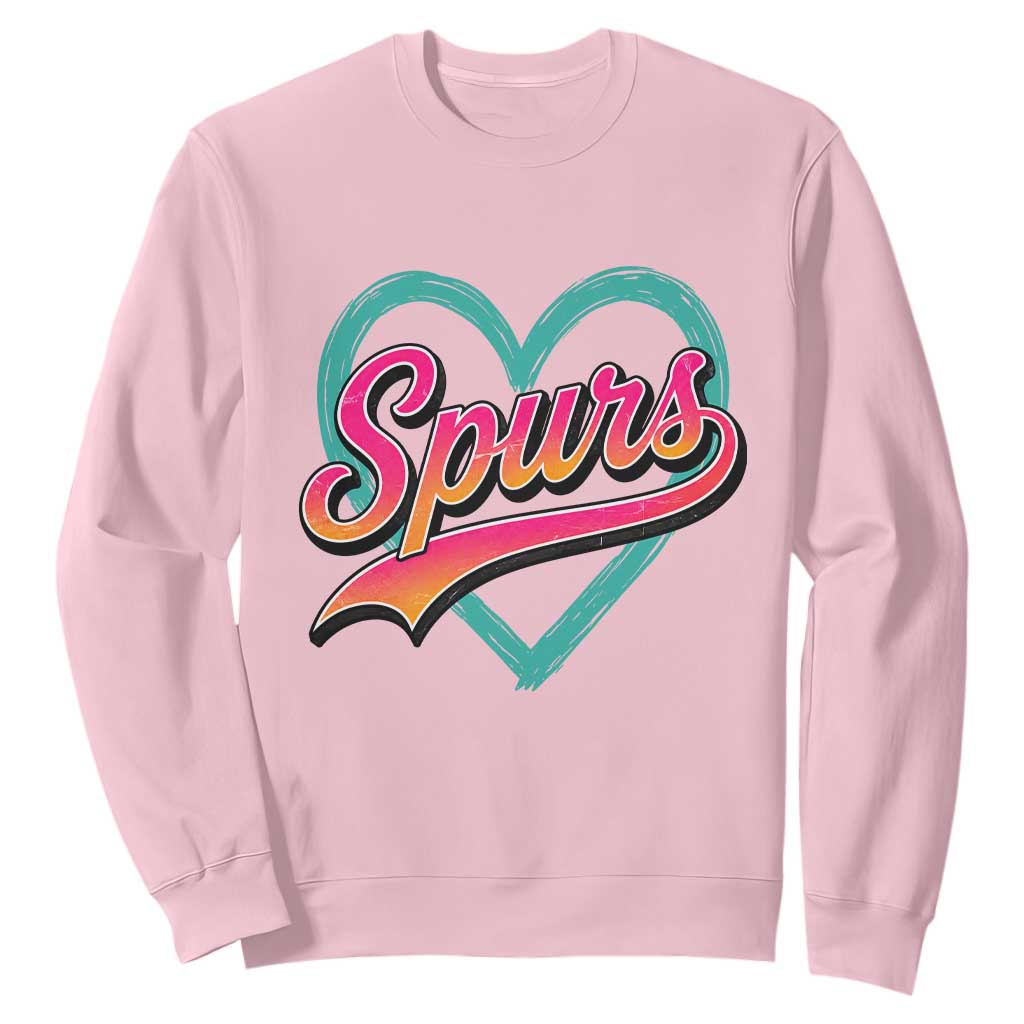Retro Spurs Nickname Sweatshirt Vintage Hoops Fan Gift TS12 Light Pink Print Your Wear