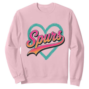 Retro Spurs Nickname Sweatshirt Vintage Hoops Fan Gift TS12 Light Pink Print Your Wear