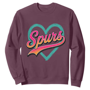 Retro Spurs Nickname Sweatshirt Vintage Hoops Fan Gift TS12 Maroon Print Your Wear