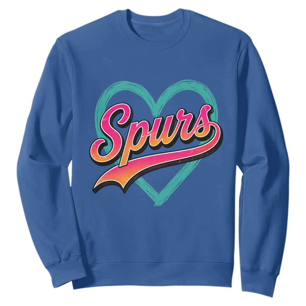 Retro Spurs Nickname Sweatshirt Vintage Hoops Fan Gift TS12 Royal Blue Print Your Wear