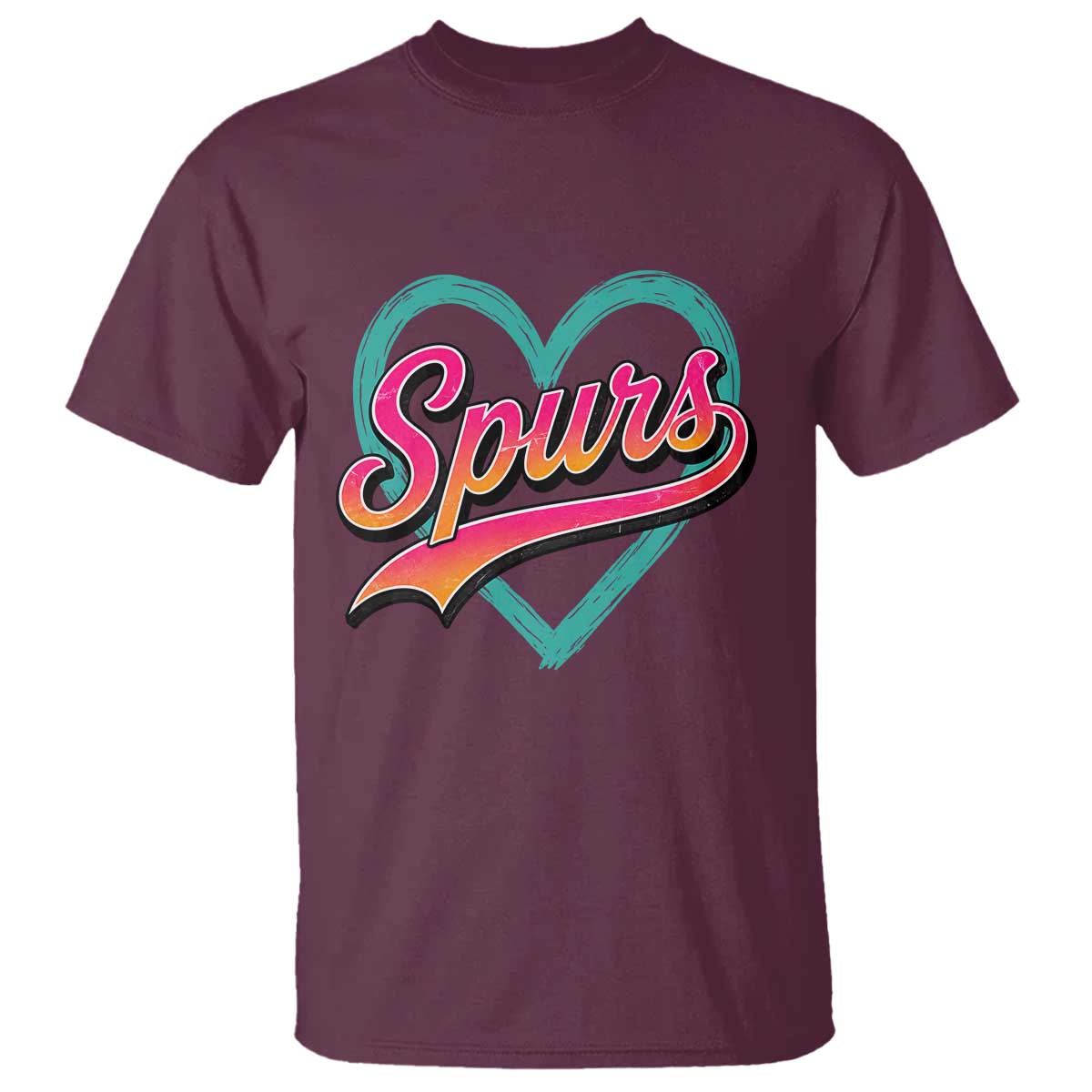 Retro Spurs Nickname T Shirt Vintage Hoops Fan Gift TS12 Maroon Print Your Wear