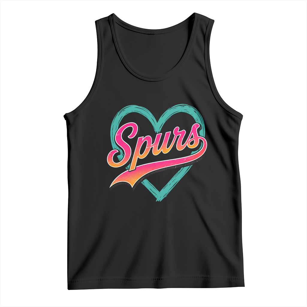 Retro Spurs Nickname Tank Top Vintage Hoops Fan Gift TS12 Black Print Your Wear