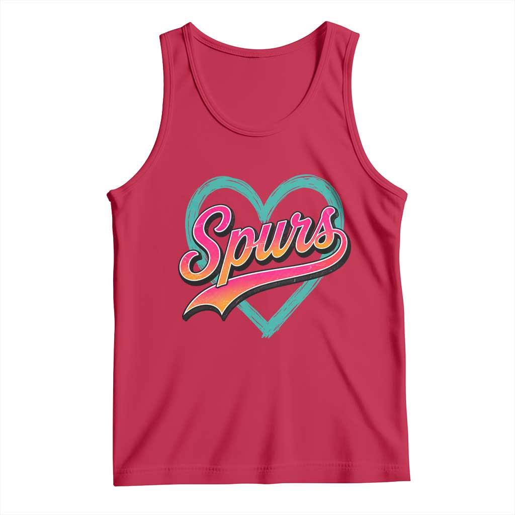 Retro Spurs Nickname Tank Top Vintage Hoops Fan Gift TS12 Red Print Your Wear