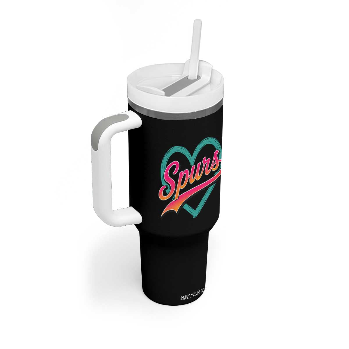 Retro Spurs Nickname Tumbler With Handle Vintage Hoops Fan Gift TS12 Print Your Wear