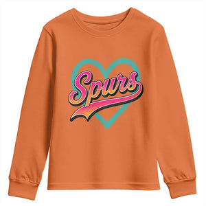 Retro Spurs Nickname Youth Sweatshirt Vintage Hoops Fan Gift TS12 Orange Print Your Wear