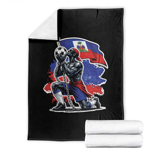 Proud Haiti Soccer Fan Throw Blanket Ayiti Heritage Pride TS12 Black Print Your Wear
