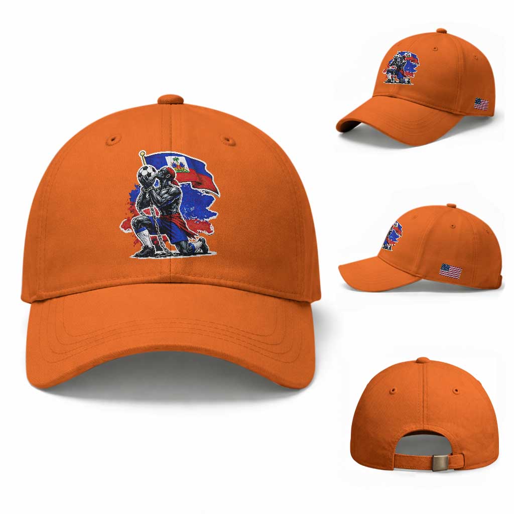 Proud Haiti Soccer Fan Baseball Cap Ayiti Heritage Pride TS12 Baseball Cap Universal Fit Orange Print Your Wear