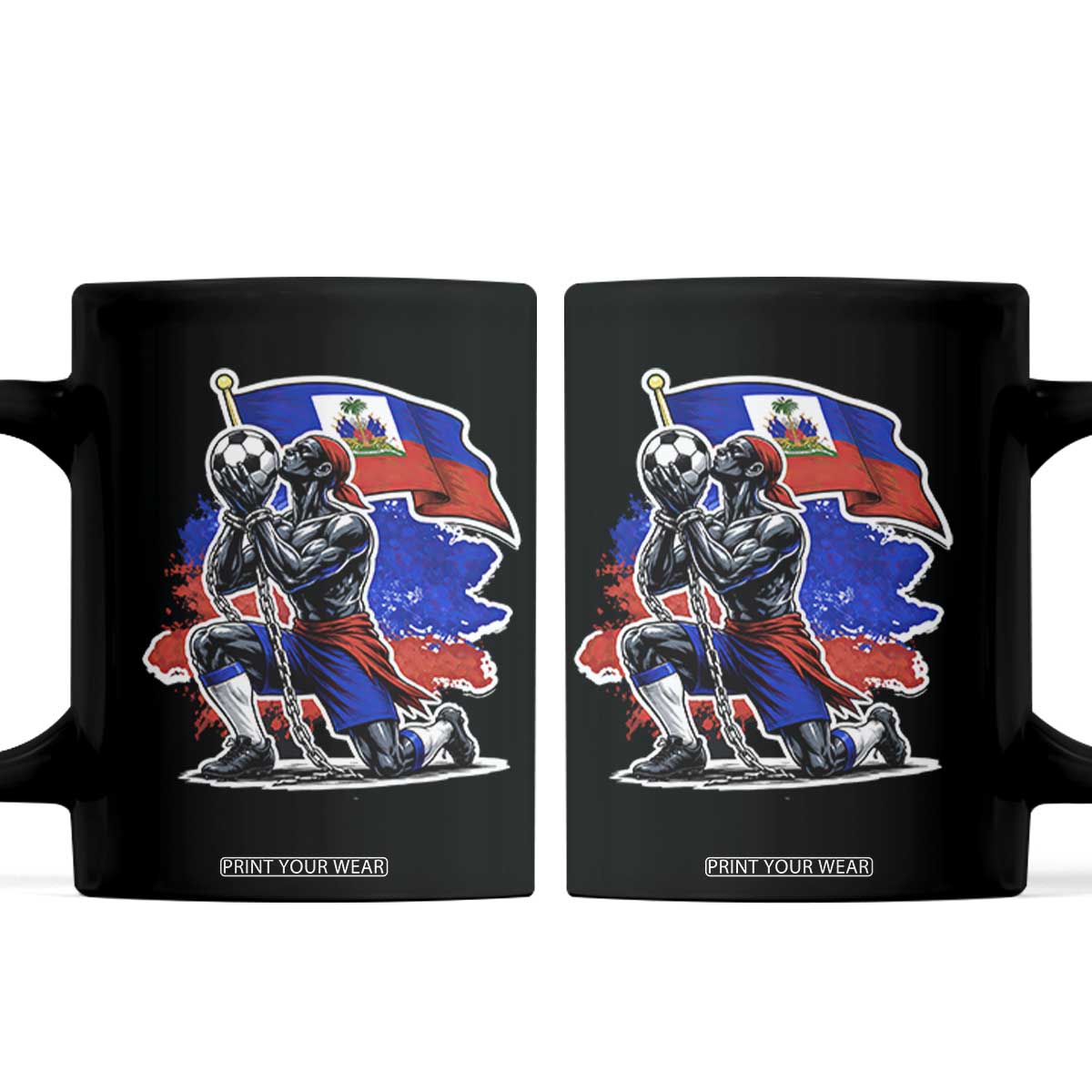 Proud Haiti Soccer Fan Coffee Mug Ayiti Heritage Pride TS12 Black Print Your Wear