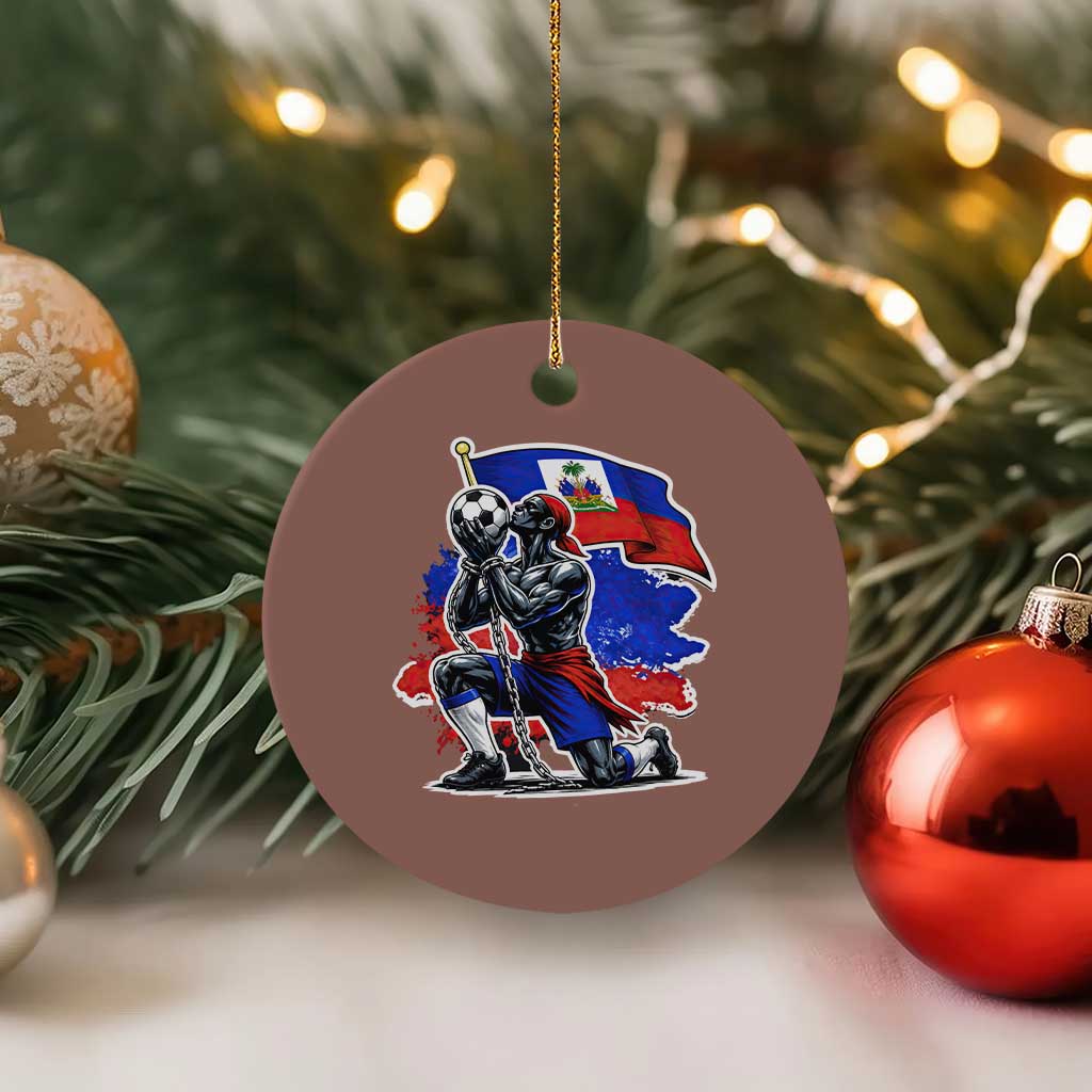 Proud Haiti Soccer Fan Ceramic Ornament Ayiti Heritage Pride TS12 1pc Mocha Print Your Wear
