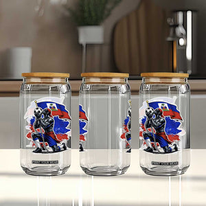 Proud Haiti Soccer Fan Glass Can Ayiti Heritage Pride TS12 Print Your Wear