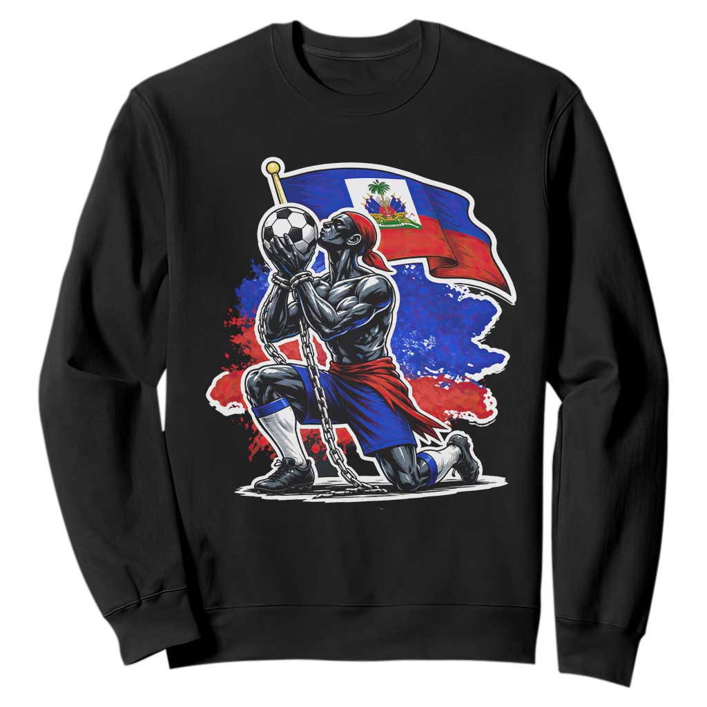 Proud Haiti Soccer Fan Sweatshirt Ayiti Heritage Pride TS12 Black Print Your Wear