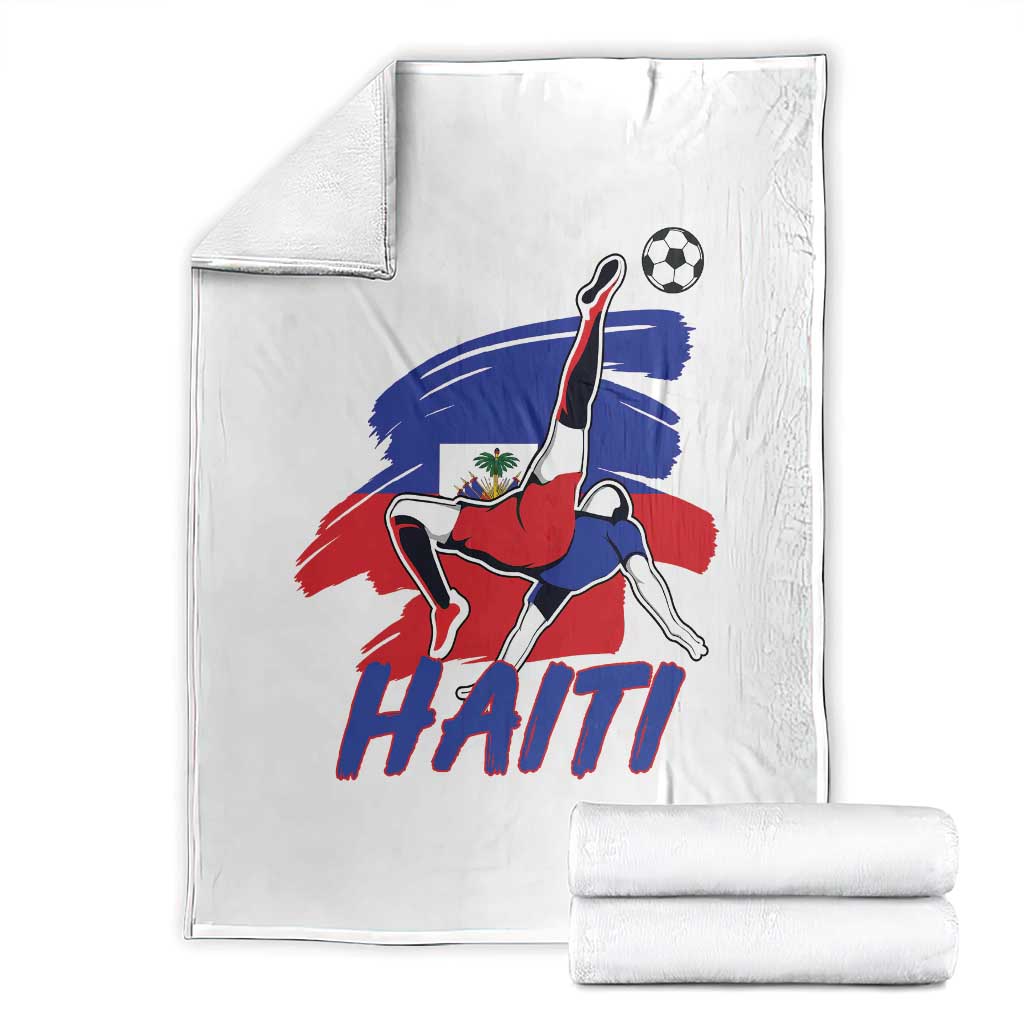 Caribbean Soccer Lover Gift Throw Blanket Haitian Heritage Pride TS12 White Print Your Wear