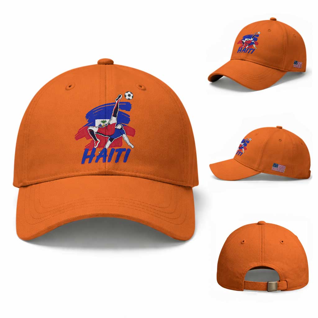 Caribbean Soccer Lover Gift Baseball Cap Haitian Heritage Pride TS12 Baseball Cap Universal Fit Orange Print Your Wear