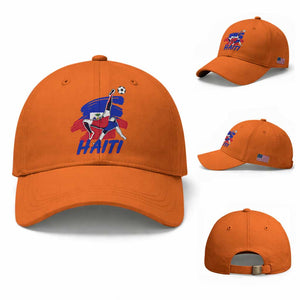 Caribbean Soccer Lover Gift Baseball Cap Haitian Heritage Pride TS12 Baseball Cap Universal Fit Orange Print Your Wear