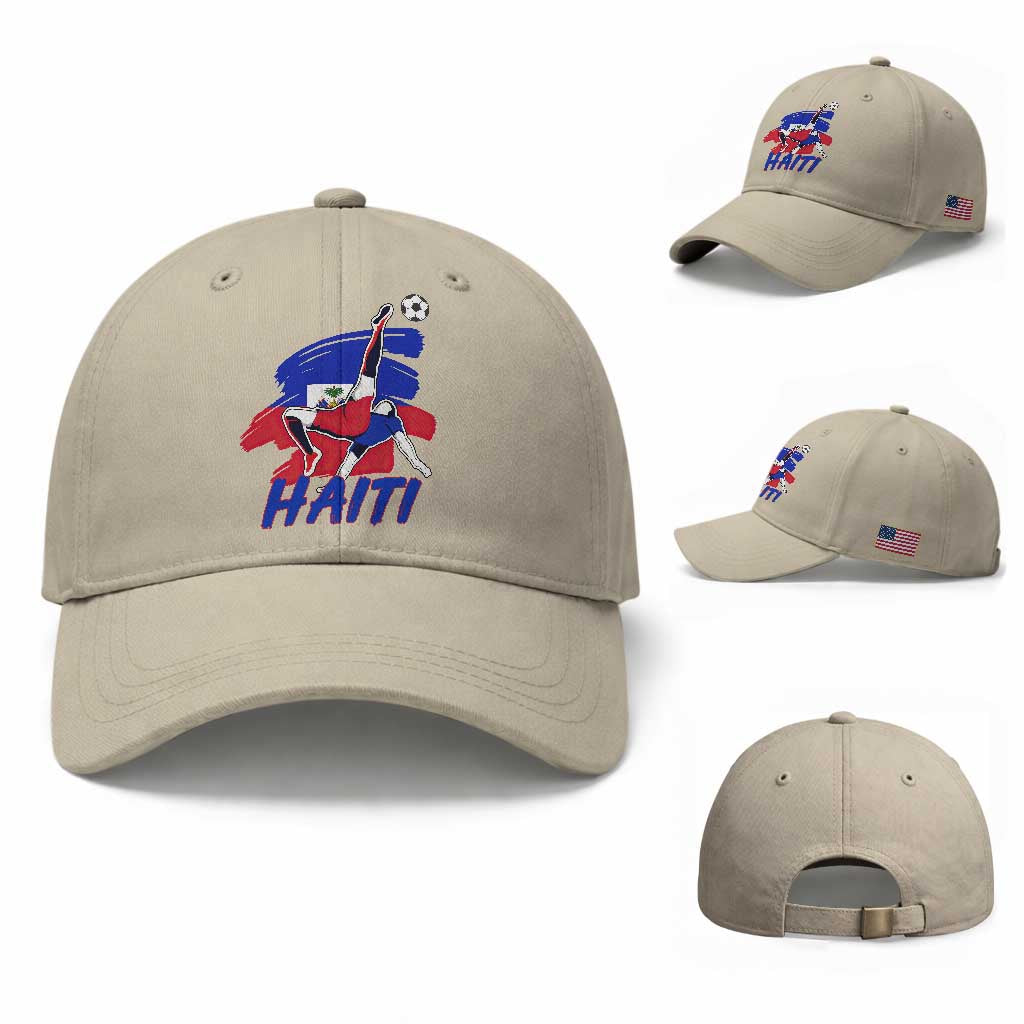 Caribbean Soccer Lover Gift Baseball Cap Haitian Heritage Pride TS12 Baseball Cap Universal Fit Beige Print Your Wear