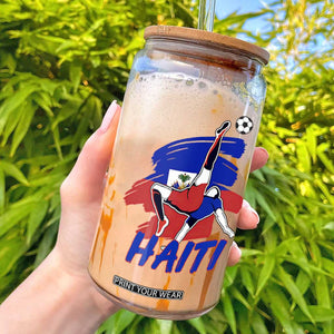 Caribbean Soccer Lover Gift Glass Can Haitian Heritage Pride TS12 White Print Your Wear