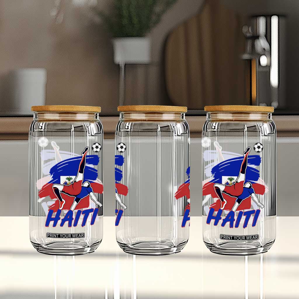 Caribbean Soccer Lover Gift Glass Can Haitian Heritage Pride TS12 Print Your Wear