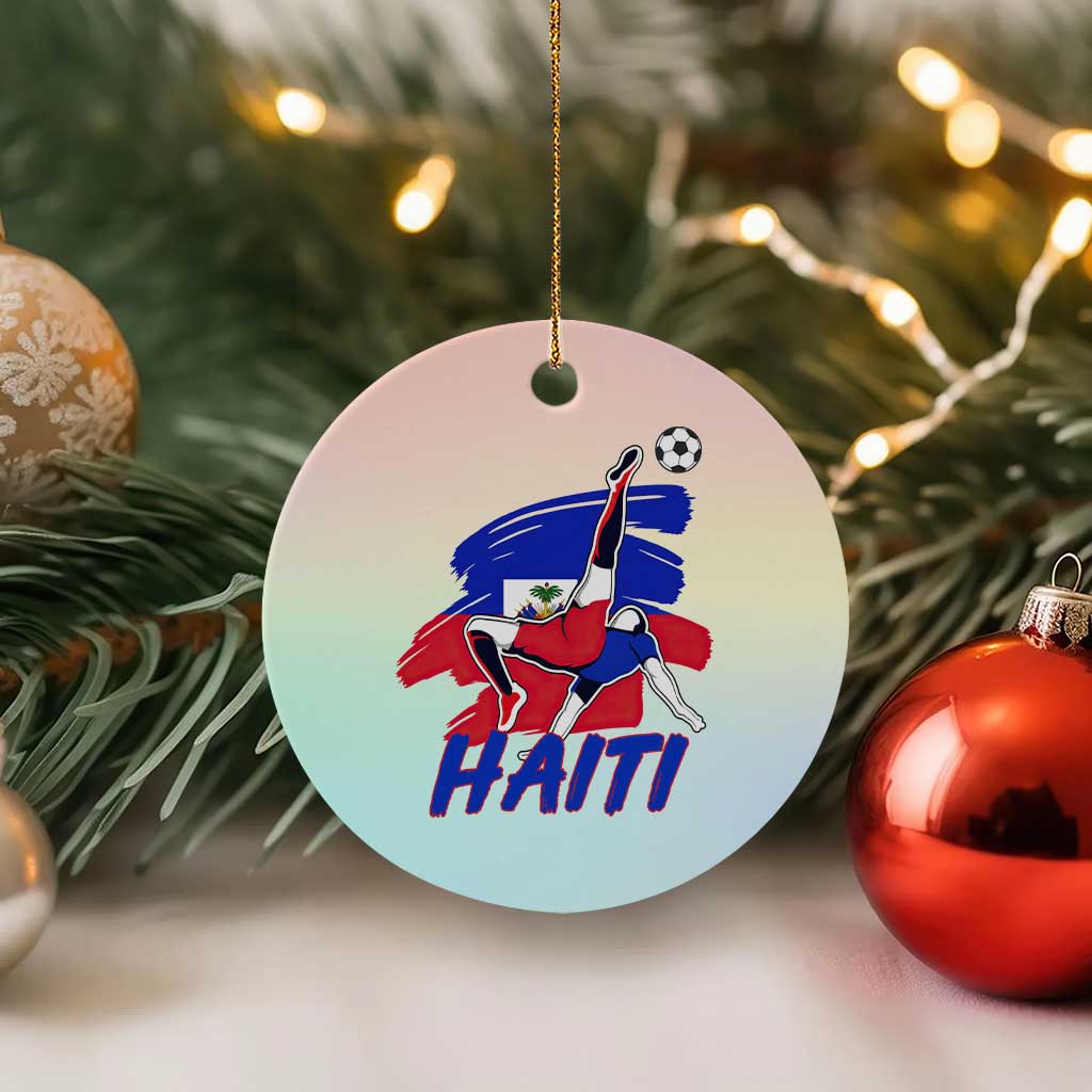 Caribbean Soccer Lover Gift Ceramic Ornament Haitian Heritage Pride TS12 1pc Pastel Print Your Wear
