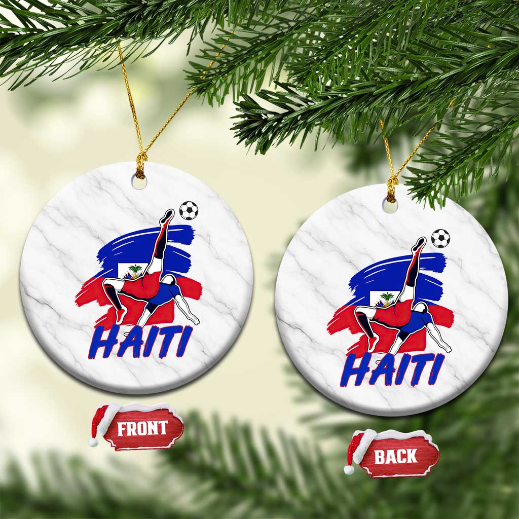 Caribbean Soccer Lover Gift Ceramic Ornament Haitian Heritage Pride TS12 1pc White Marble Print Your Wear
