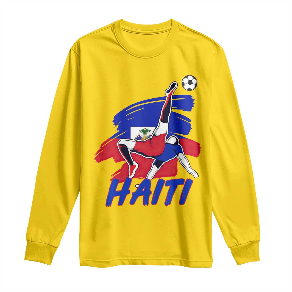 Caribbean Soccer Lover Gift Long Sleeve Shirt Haitian Heritage Pride TS12 Daisy Print Your Wear