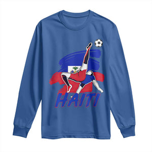 Caribbean Soccer Lover Gift Long Sleeve Shirt Haitian Heritage Pride TS12 Royal Blue Print Your Wear